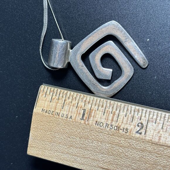 Silpada Retired Sterling Silver Geometric Spiral Pendant Necklace .925 - Picture 6 of 7